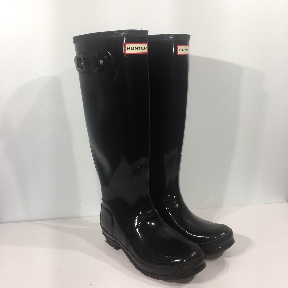 Hunter Black Boots Knee-high